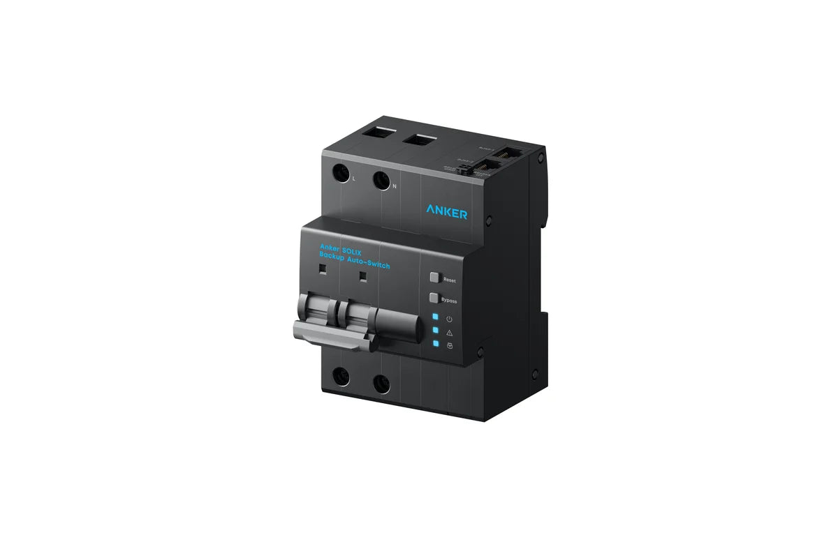 Anker SOLIX Backup Auto-Switch met zichtbare RJ45-aansluitingen aan de bovenkant