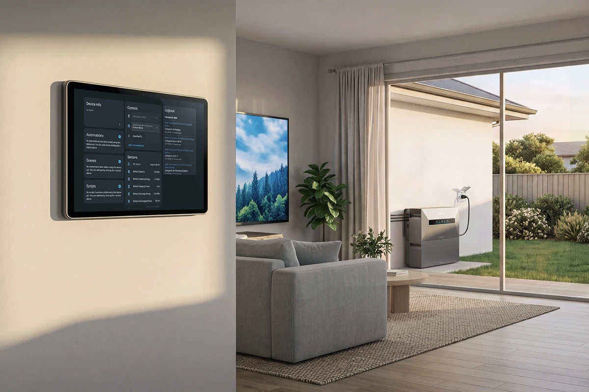 Slim energiebeheer van de Anker SOLIX Solarbank Max Hybrid op het display