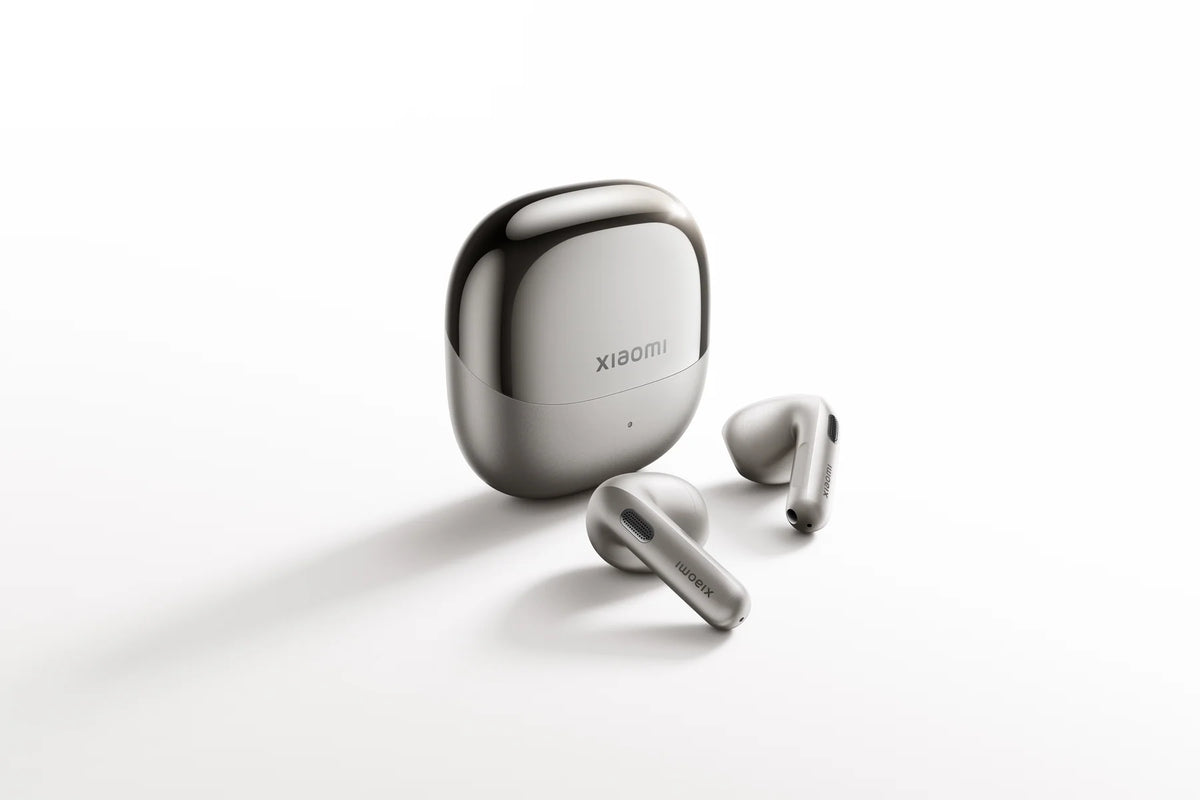 Grijze Xiaomi Buds 6 met de oplaadcase