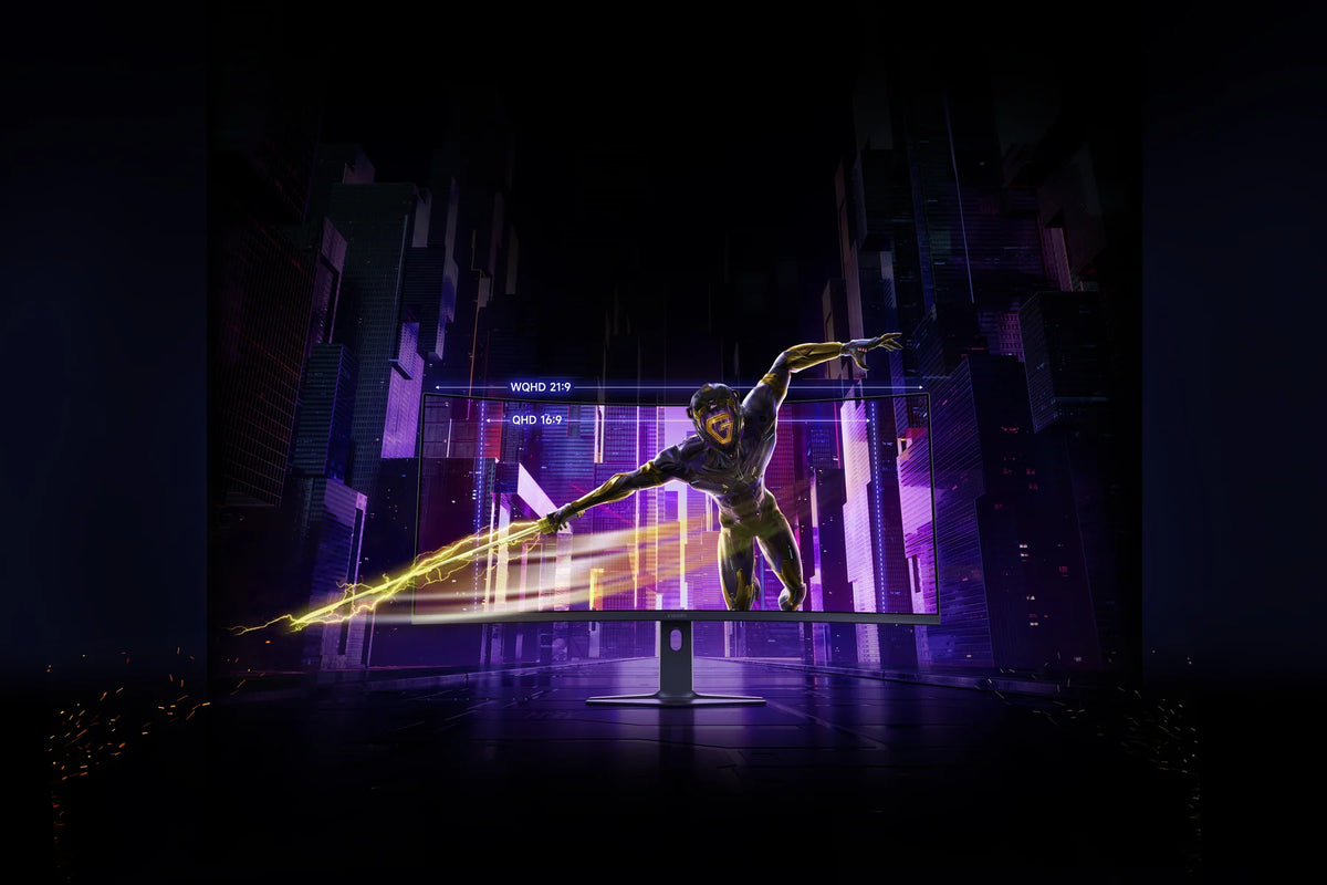 Actiegame in 21:9 op het brede scherm van de Xiaomi Curved Gaming Monitor G34WQi 2026