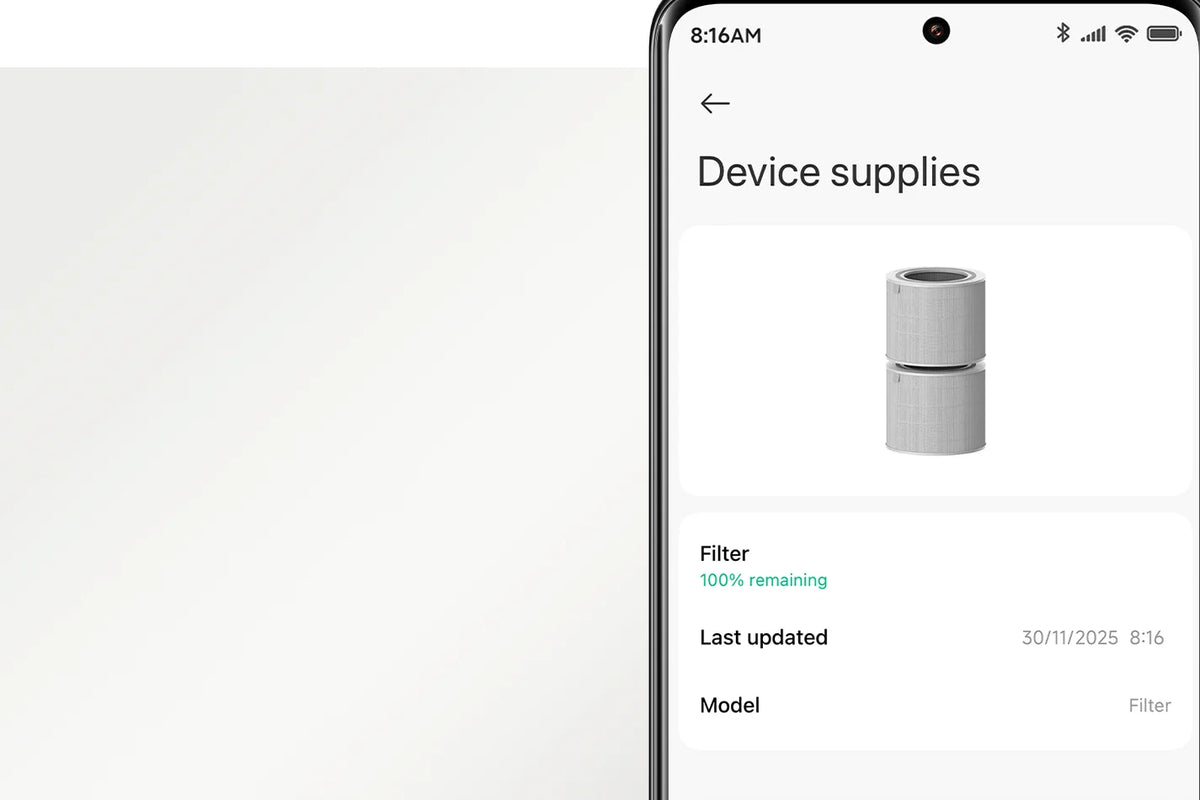 Xiaomi Home app toont de filterstatus van de Xiaomi Mijia Smart Air Purifier Max Filter