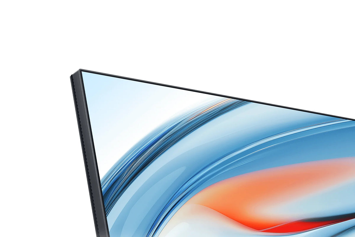 Hoek van de Xiaomi Monitor A24i 2026 met de smalle schermrand van dichtbij
