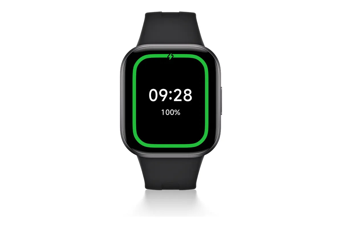 Xiaomi Redmi Watch 6 Active laadt op met 100% batterij op het scherm