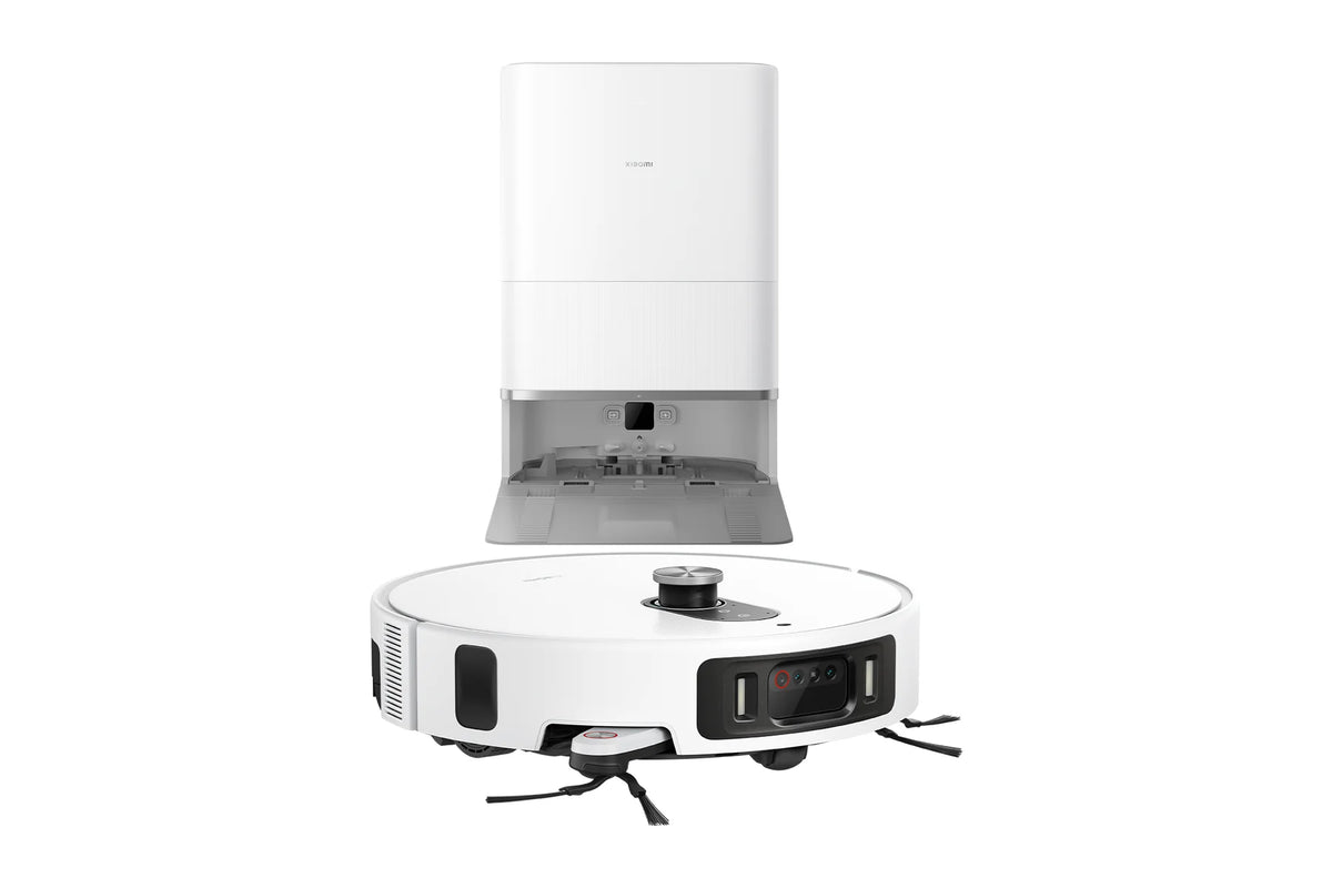 Xiaomi Robot Vacuum 6 Pro met zijn station op een witte achtergrond