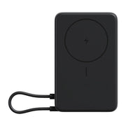 Xiaomi Magnetic Power Bank 10000 in grijs van voren, met magneetring en vaste kabel