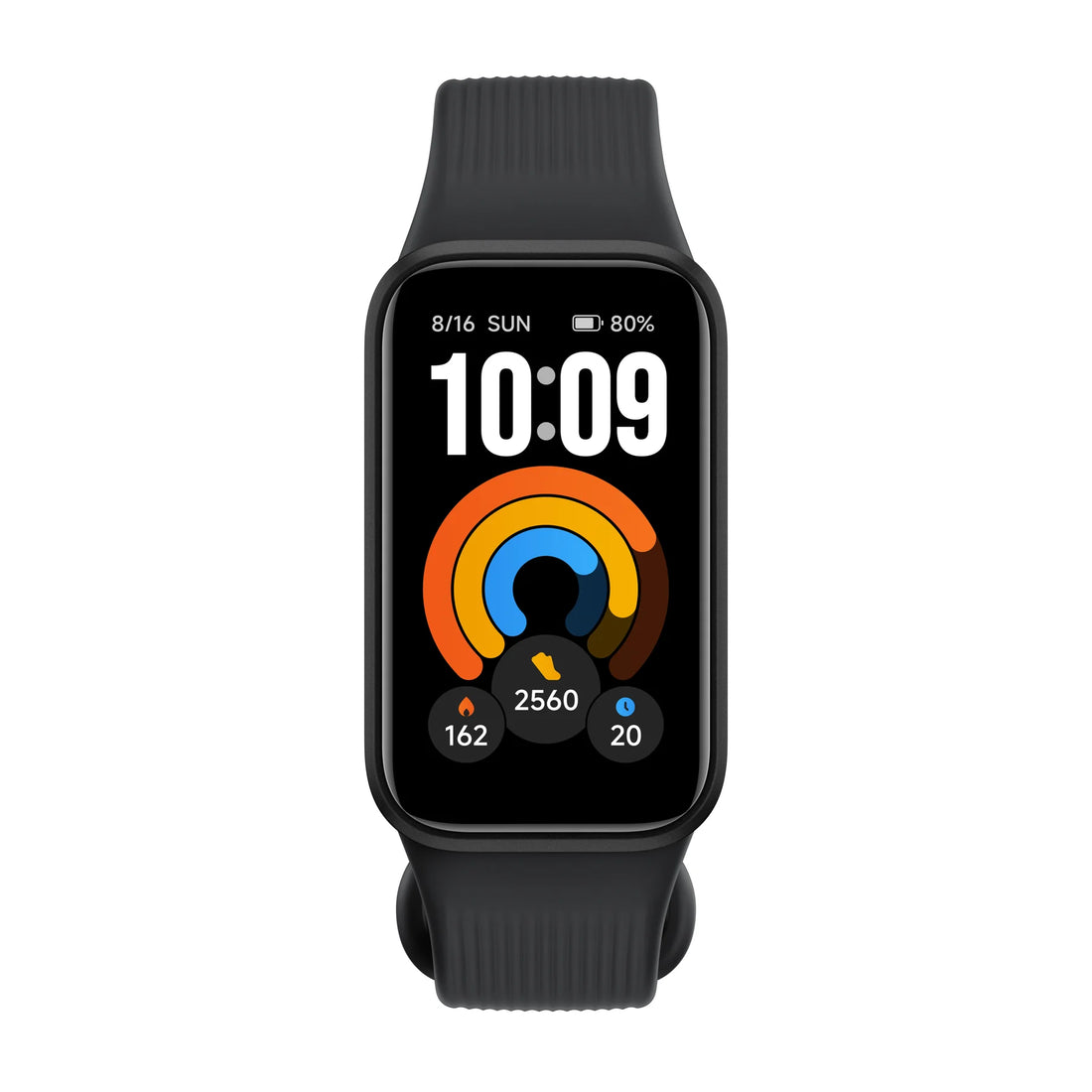 Xiaomi Smart Band 11 Active in het zwart recht van voren op witte achtergrond