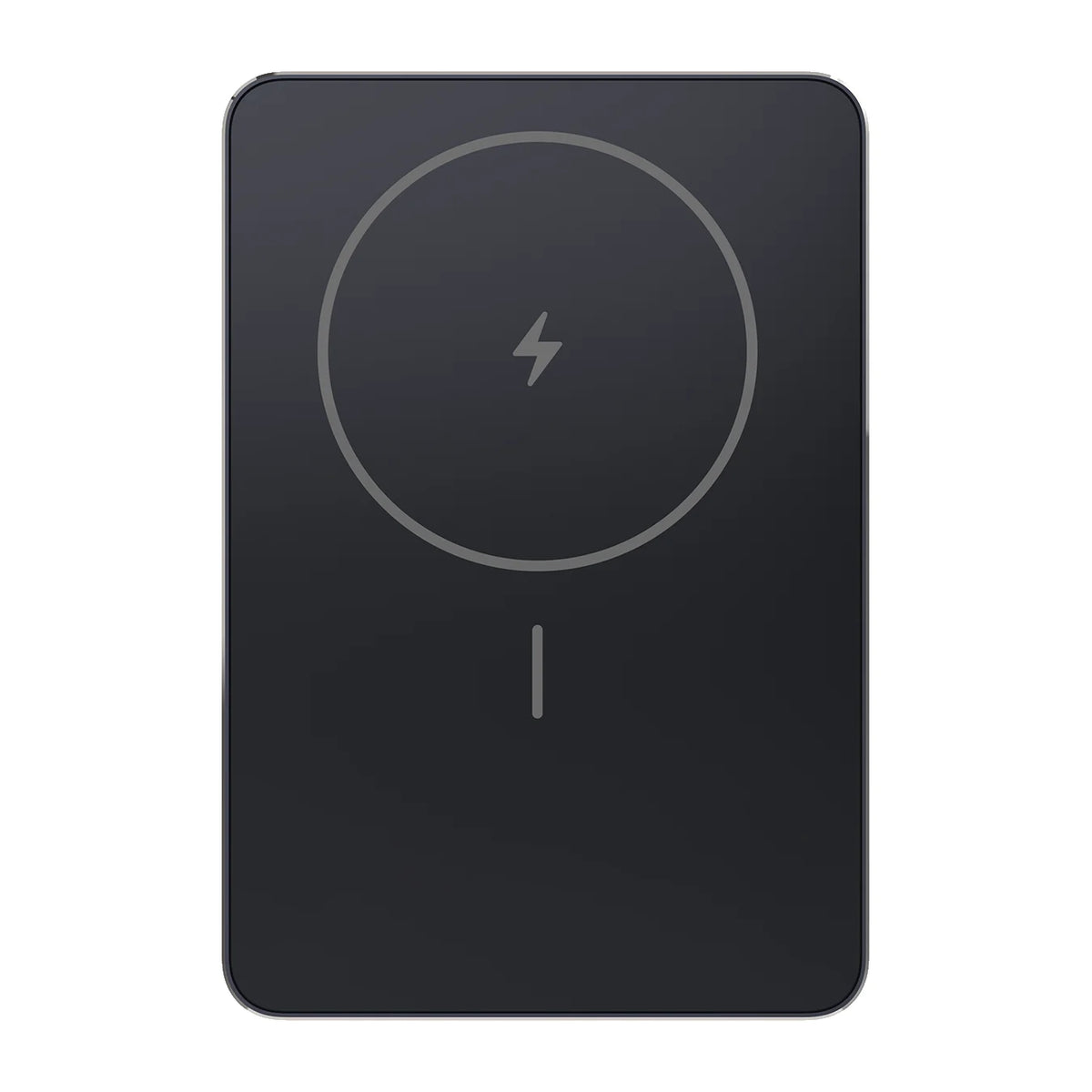 Xiaomi Super Slim Magnetic Power Bank 5000 in zwart van voren, met de magneetring