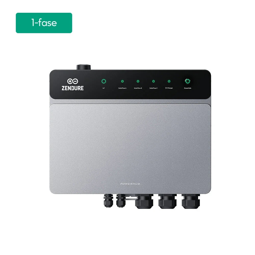 Zendure SolarFlow PowerHub 1 fase vooraanzicht op witte achtergrond