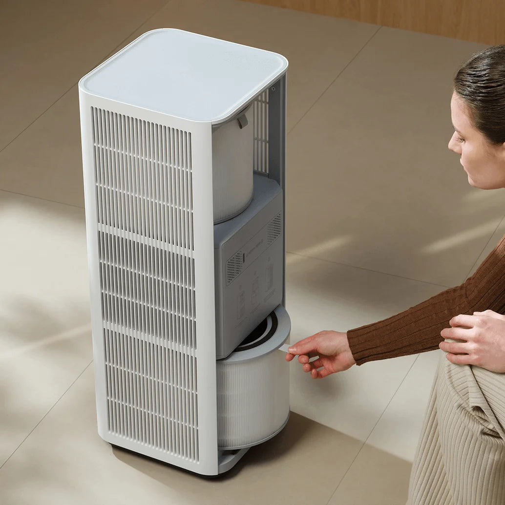 Filter wordt in de Xiaomi Mijia Smart Air Purifier Max geplaatst, de Xiaomi Mijia Smart Air Purifier Max Filter in gebruik