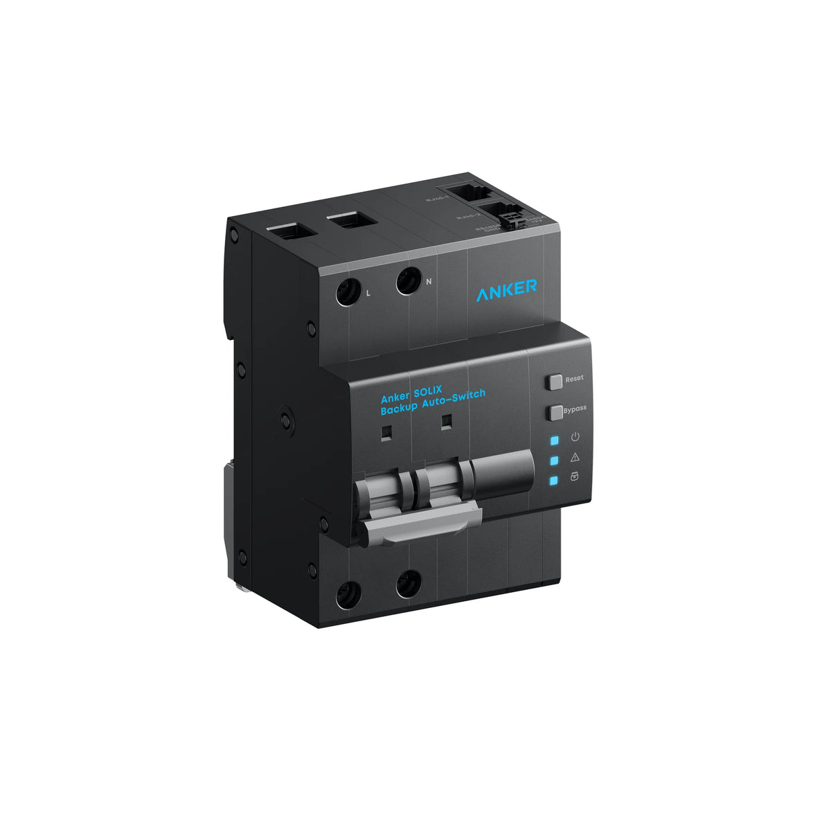 Anker SOLIX Backup Auto-Switch schuin van links op witte achtergrond