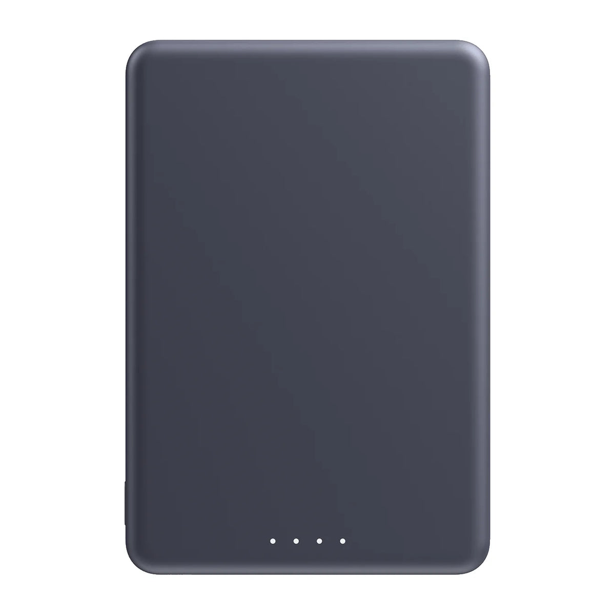 Achterkant van de Xiaomi Super Slim Magnetic Power Bank 5000 met de indicatielampjes