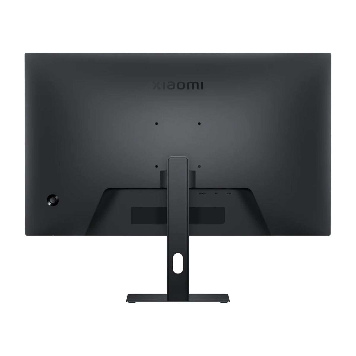 Achterkant van de Xiaomi Monitor A24i 2026 met de voet en de VESA-gaten