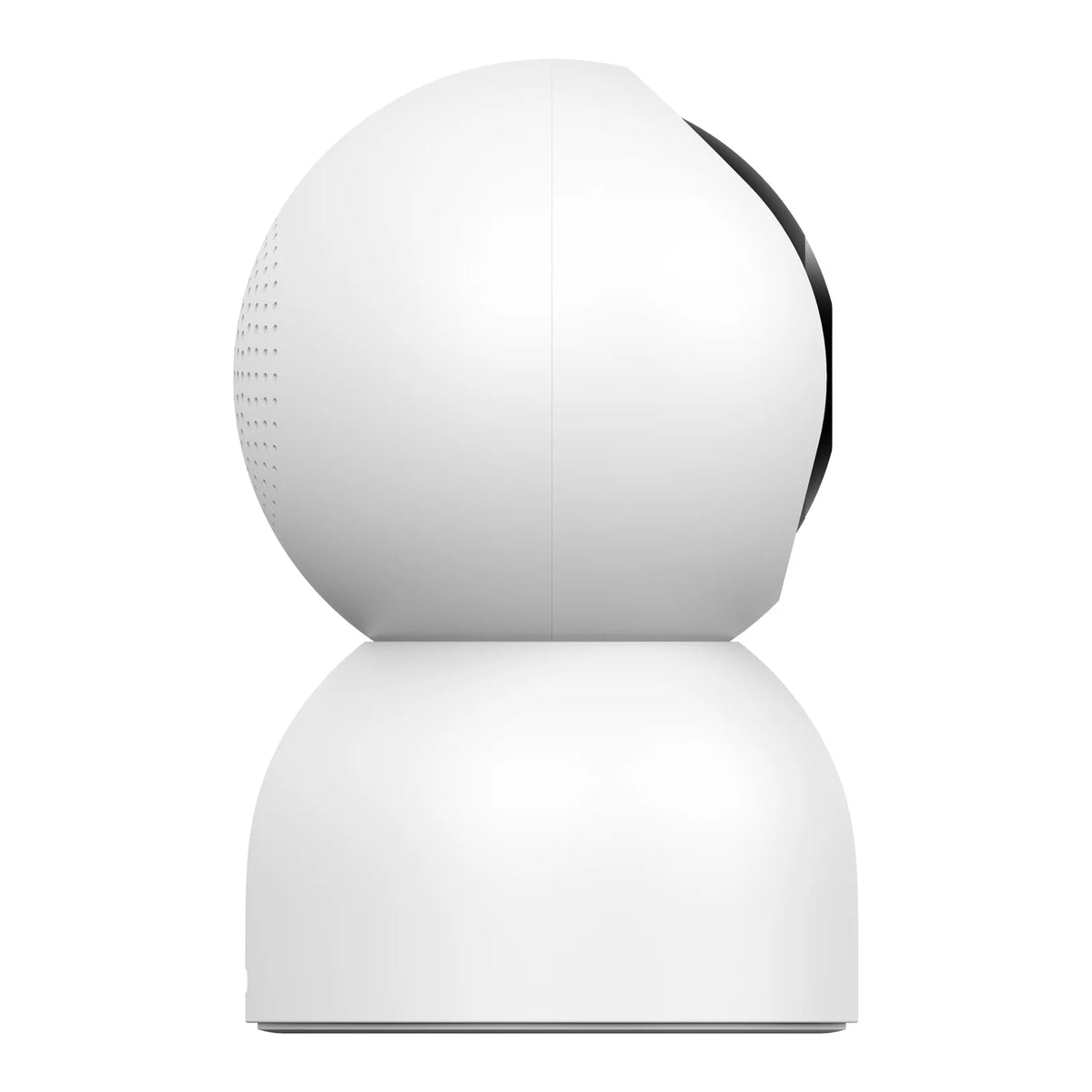 De Xiaomi Smart Camera C401 van rechts gezien op een witte achtergrond