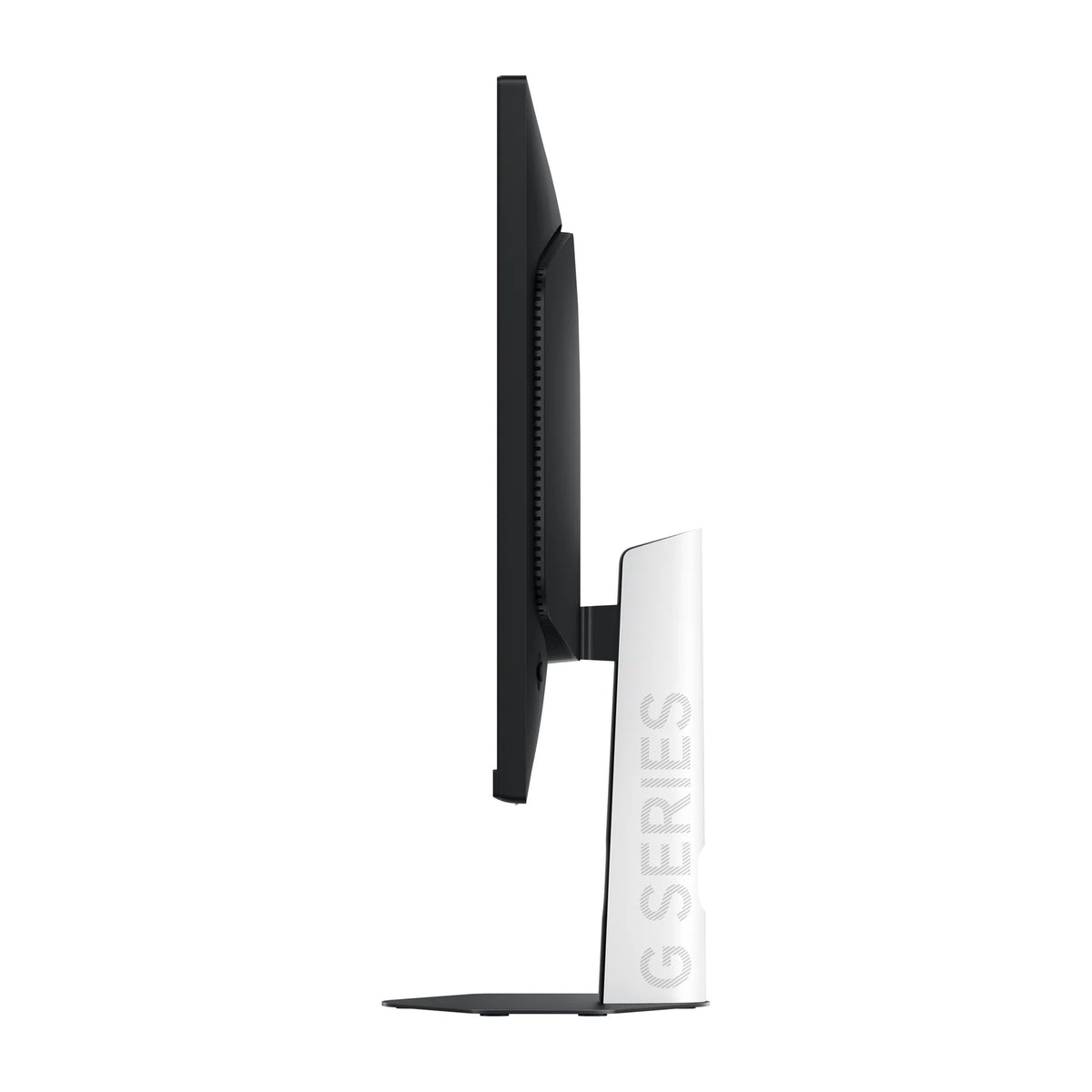 Zijkant van de Xiaomi Gaming Monitor G27i 2026, met de G Series-opdruk op de voet