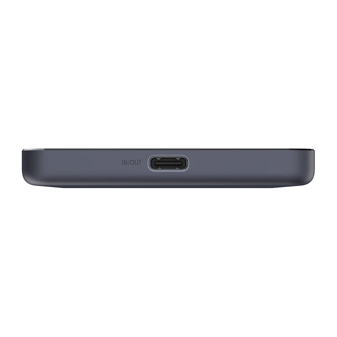 USB-C poort aan de onderkant van de Xiaomi Super Slim Magnetic Power Bank 5000