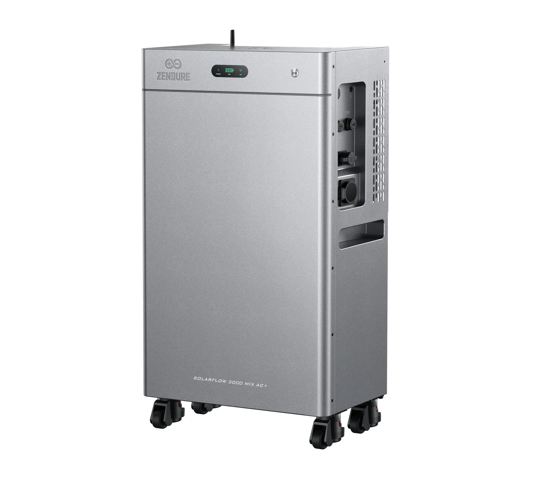 Zijaanzicht rechts van de Zendure SolarFlow 3000 Mix AC+