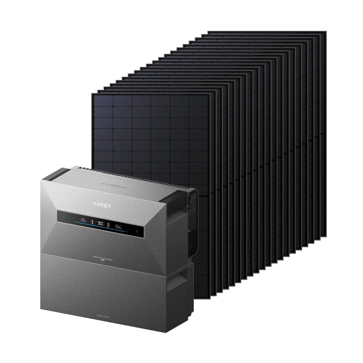 Anker SOLIX Solarbank Max Hybrid met een vol dak aan zonnepanelen