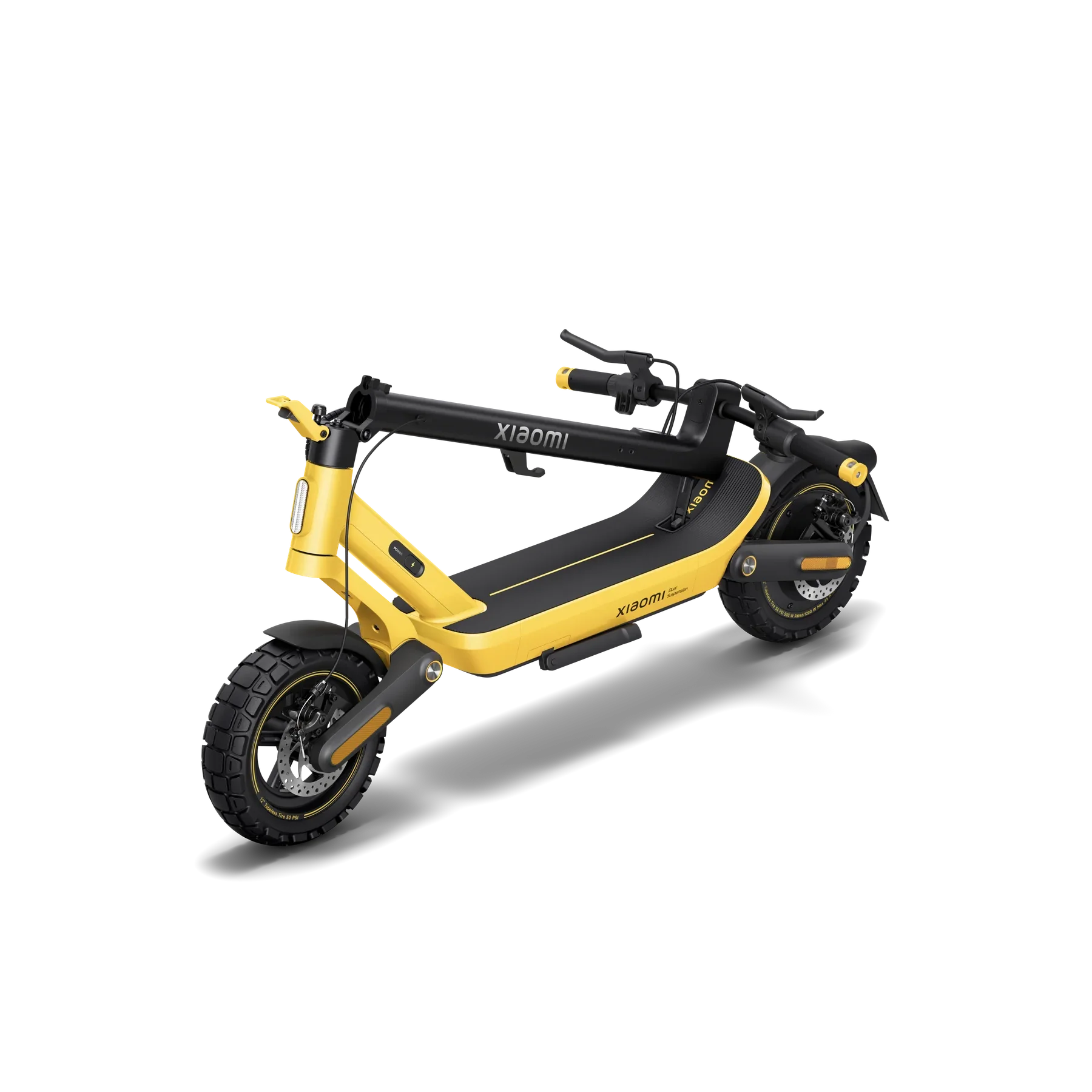 Opgevouwen Xiaomi Electric Scooter 6 Ultra op witte achtergrond