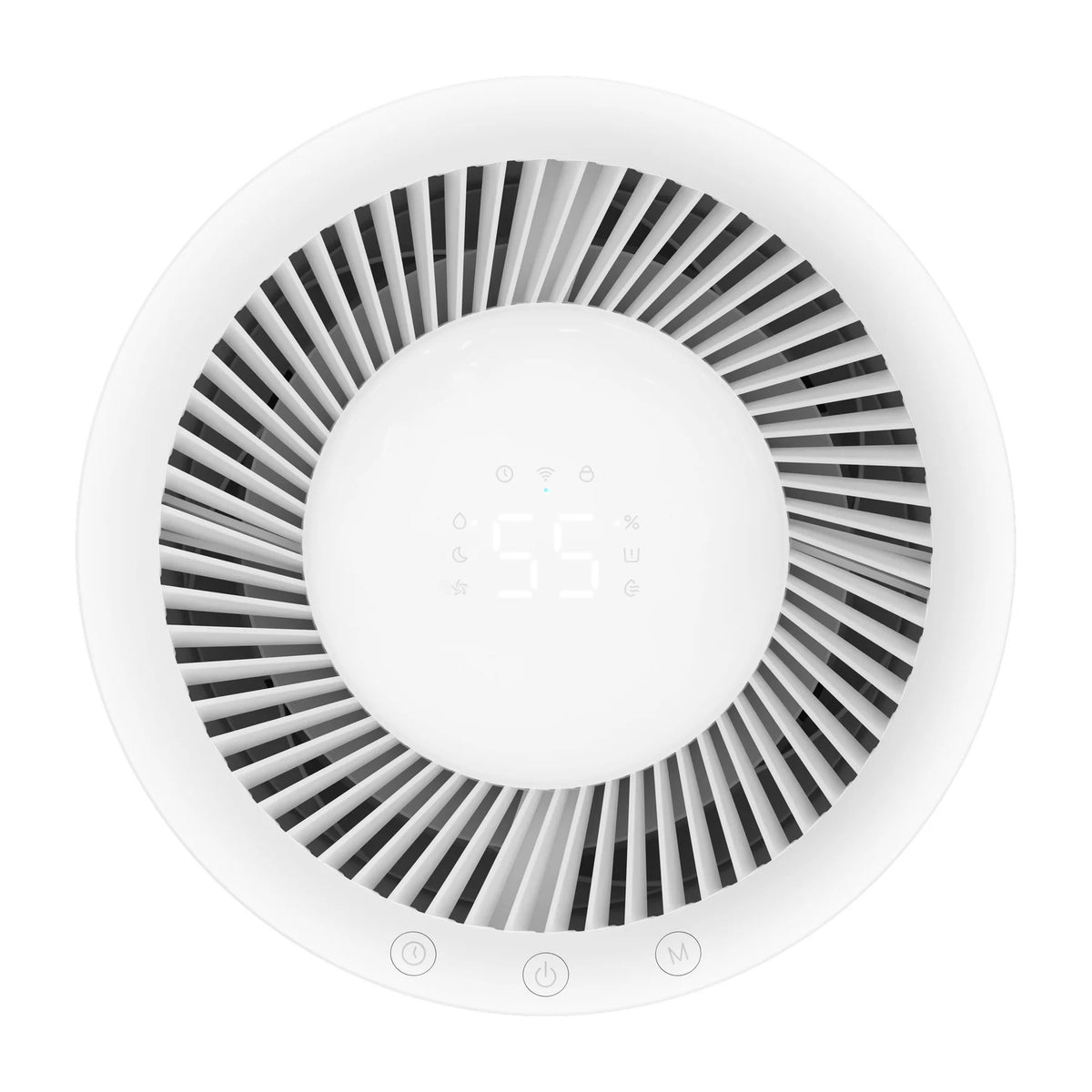 Bovenkant van de Xiaomi Smart Evaporative Humidifier Pro met het display en de bedieningsknoppen
