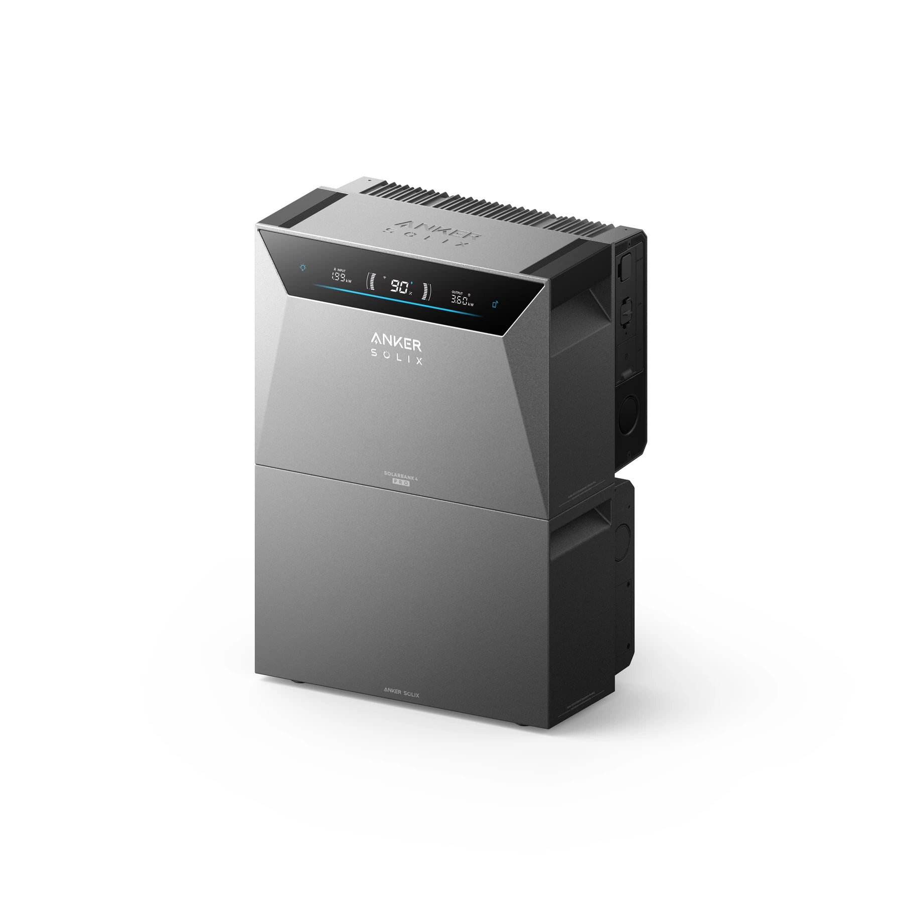 Anker SOLIX Solarbank 4 E5000 Pro gestapeld op een BP5000 uitbreidingsaccu