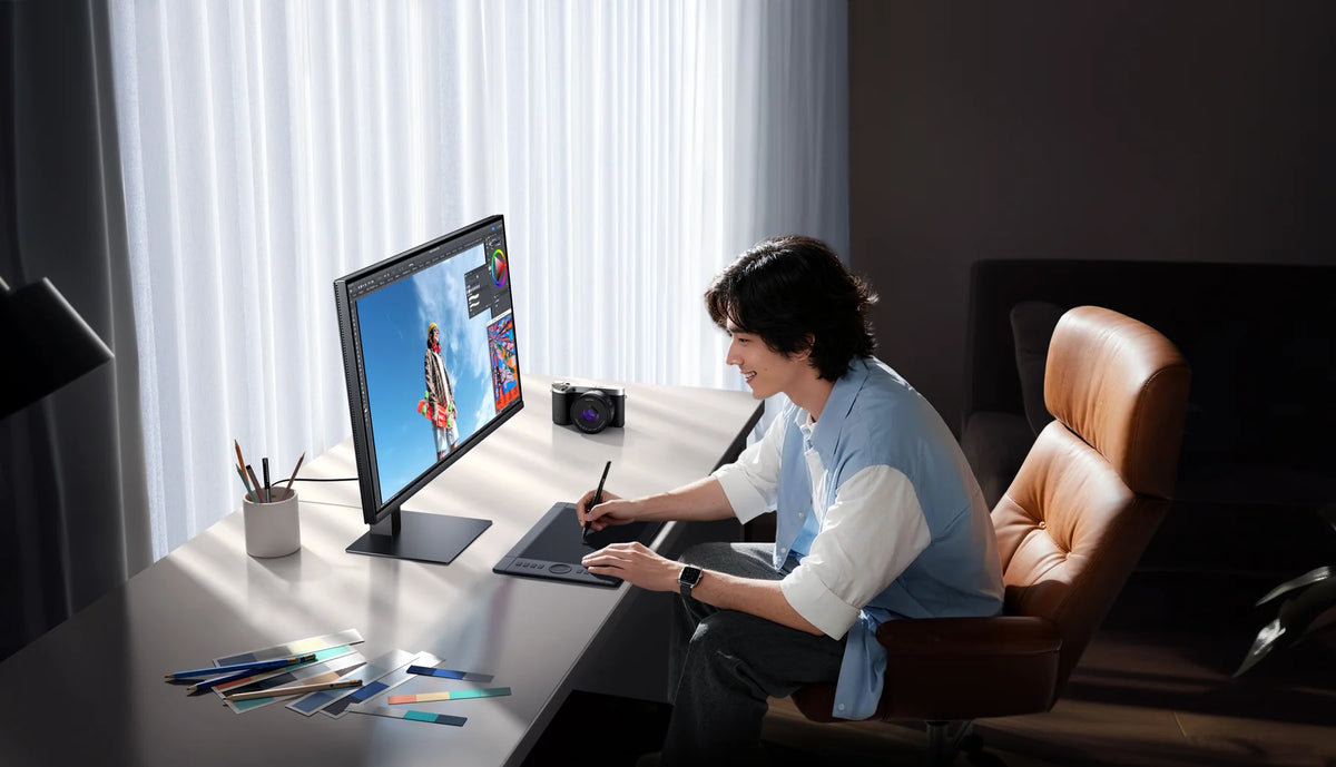 Fotobewerking op de Xiaomi 2K Monitor A27Qi 2026 met een tekentablet