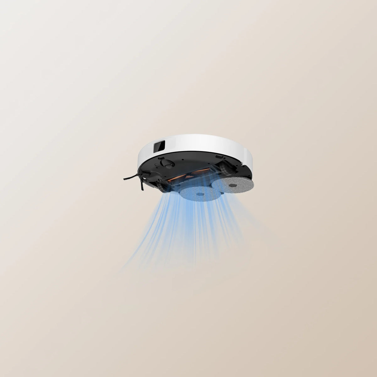 Onderkant van de Xiaomi Robot Vacuum H50 met zuigstroom