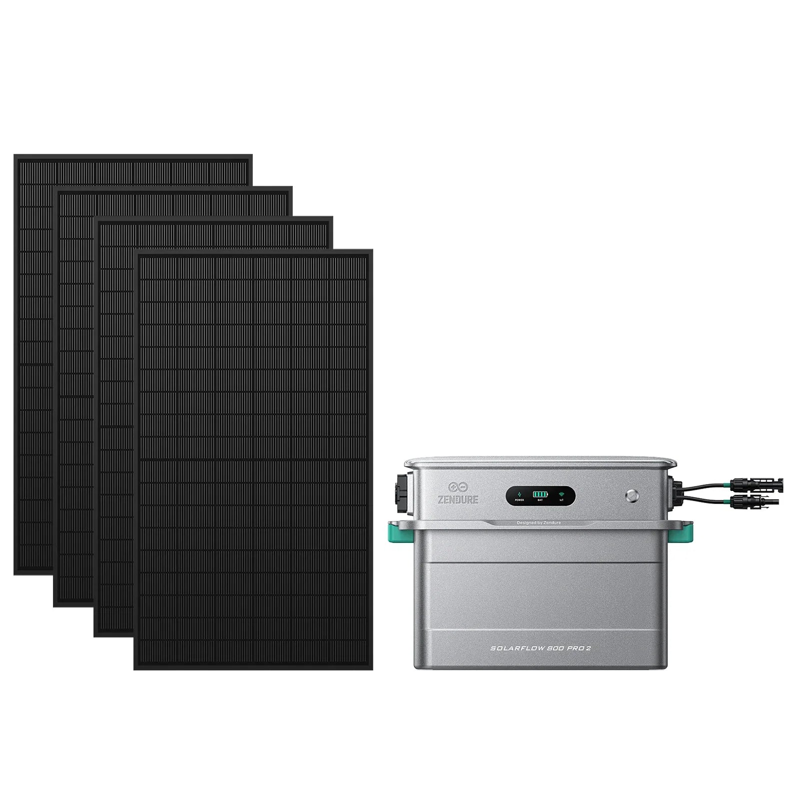 Zendure SolarFlow 800 Pro 2 met vier zonnepanelen