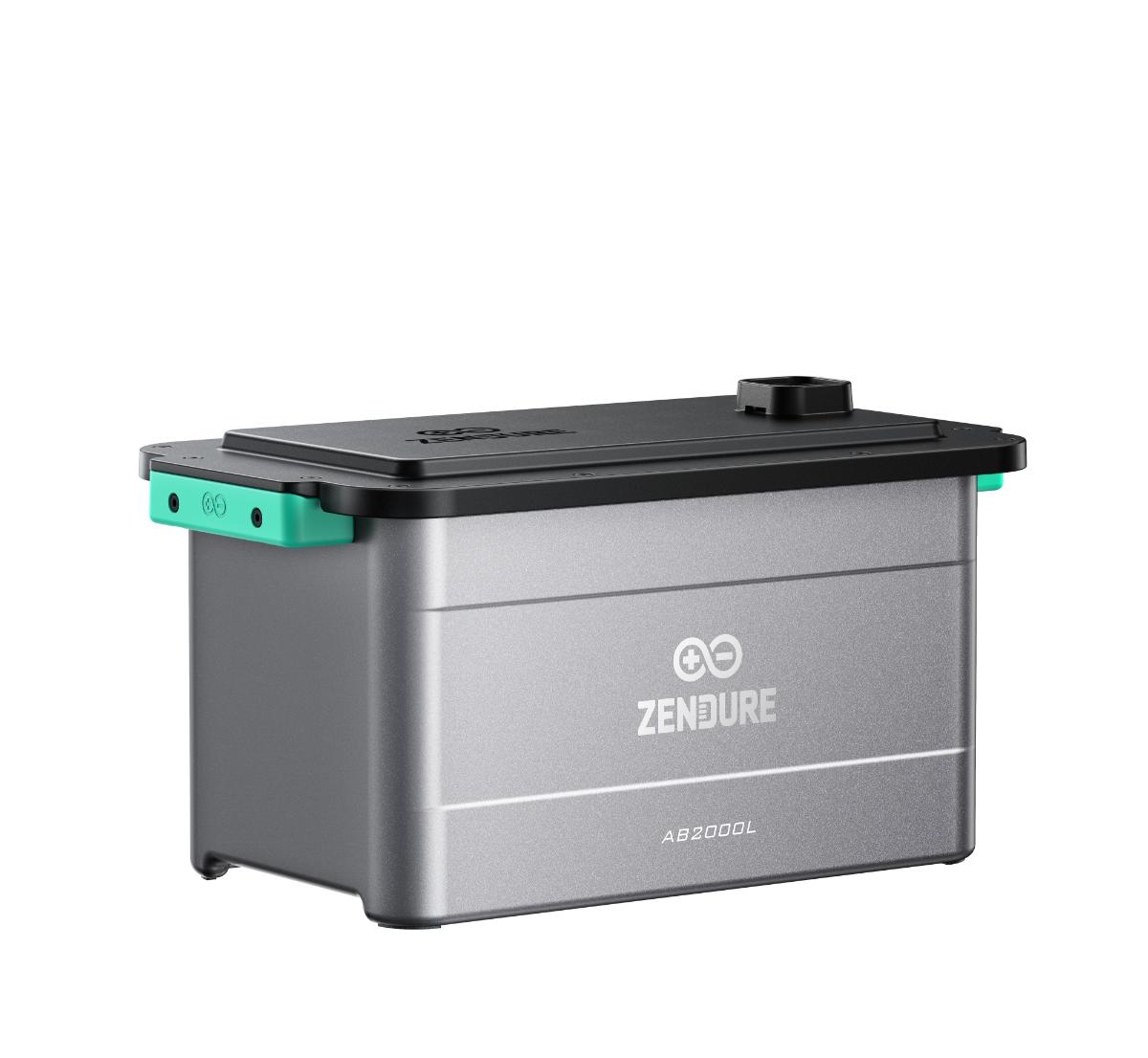 Linkerzijaanzicht van de Zendure AB2000L uitbreidingsbatterij