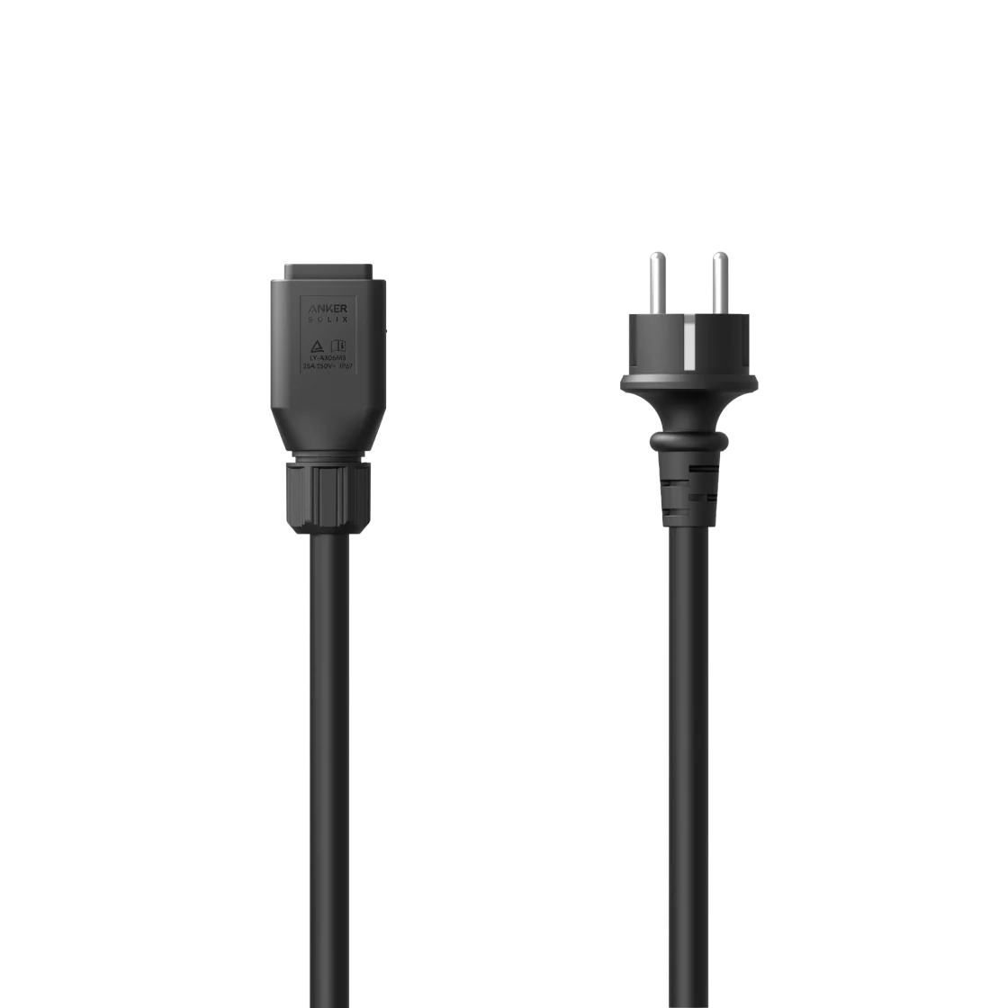 De Anker SOLIX AC-kabel met Schuko-stekker heeft een lengte van 15 meter en ondersteunt 230 V, 16 A en maximaal 3680 W.