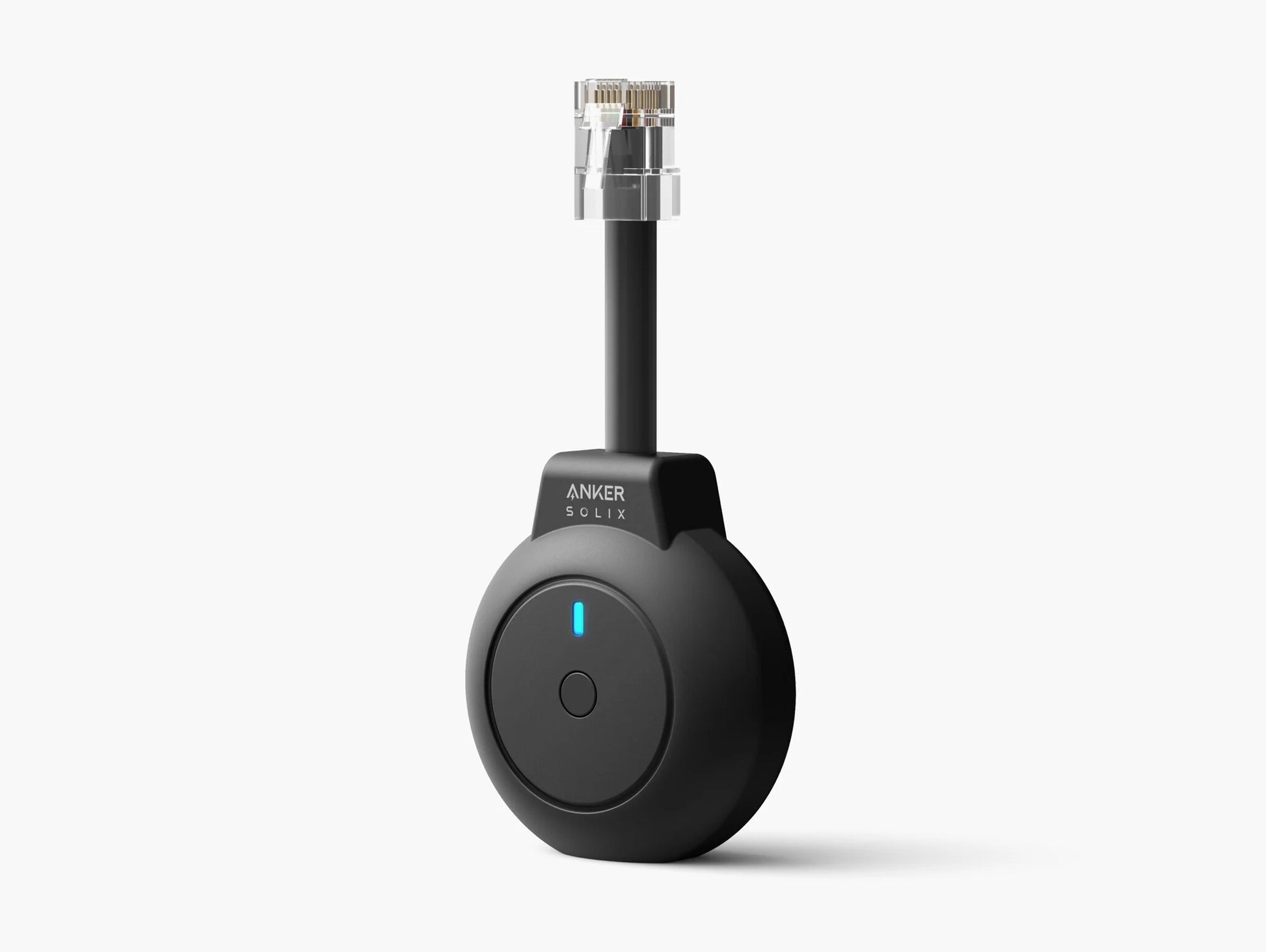 Anker SOLIX P1 Meter met RJ12 P1-aansluiting voor realtime monitoring van stroomverbruik en teruglevering.