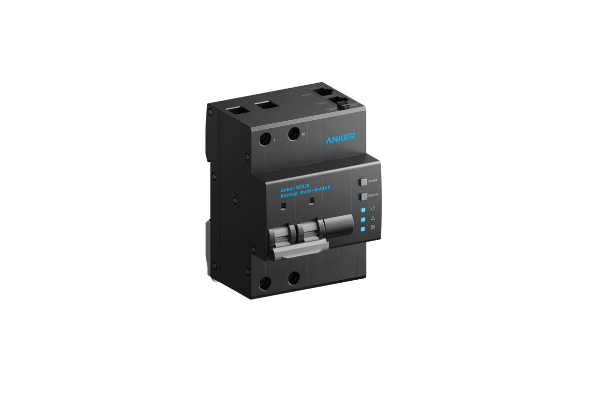 Anker SOLIX Backup Auto-Switch module voor op een DIN-rail in de meterkast