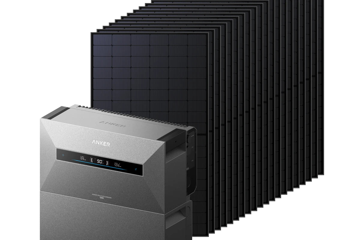 Anker SOLIX Solarbank Max Hybrid met twintig zonnepanelen