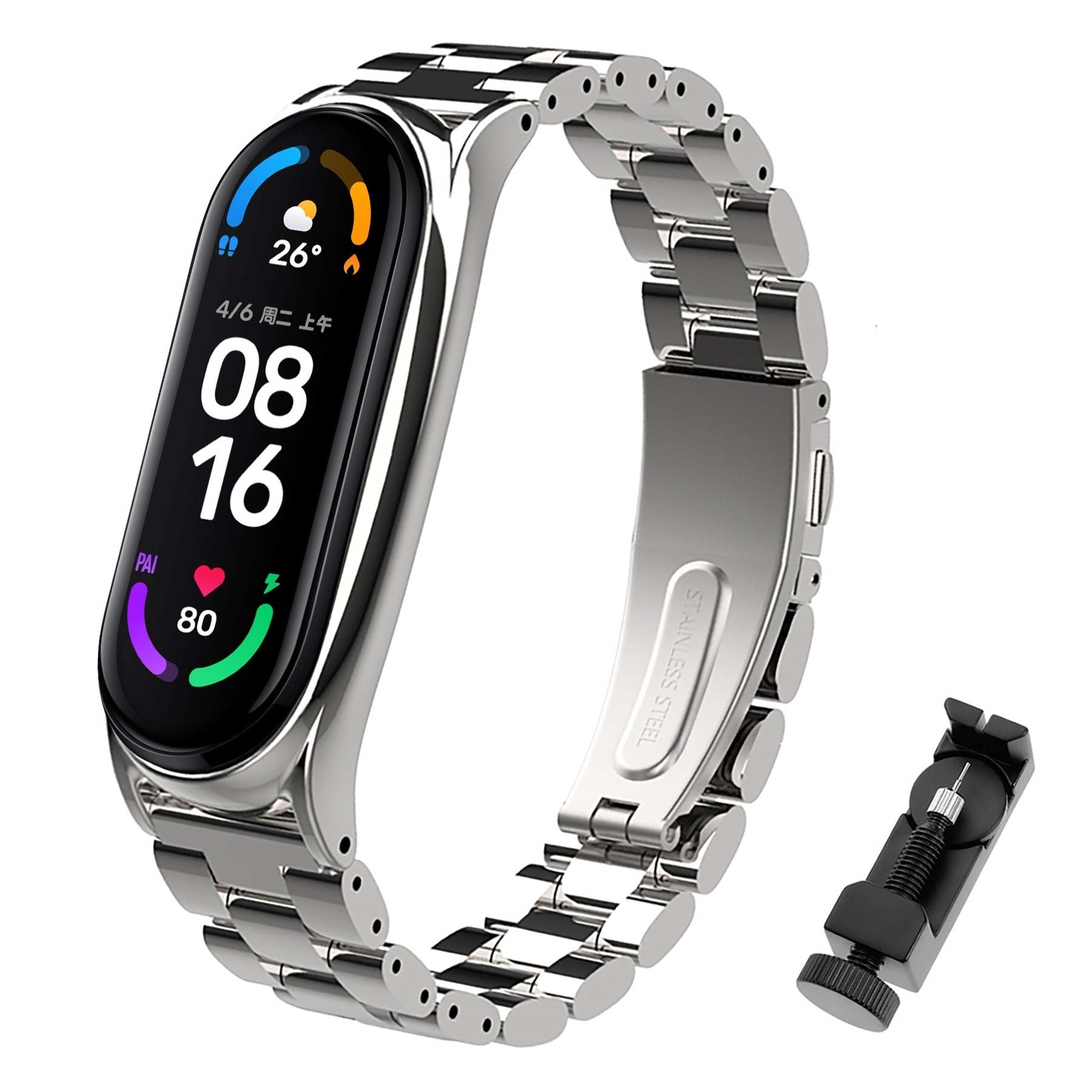 Xiaomi Mi Band 6 Metal Link Bracelet - TechPunt