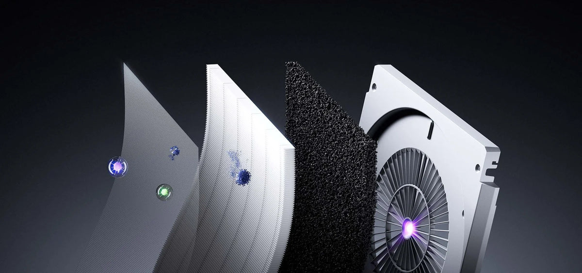 Filterlagen van de Xiaomi Mijia Smart Air Purifier Max uit elkaar getrokken