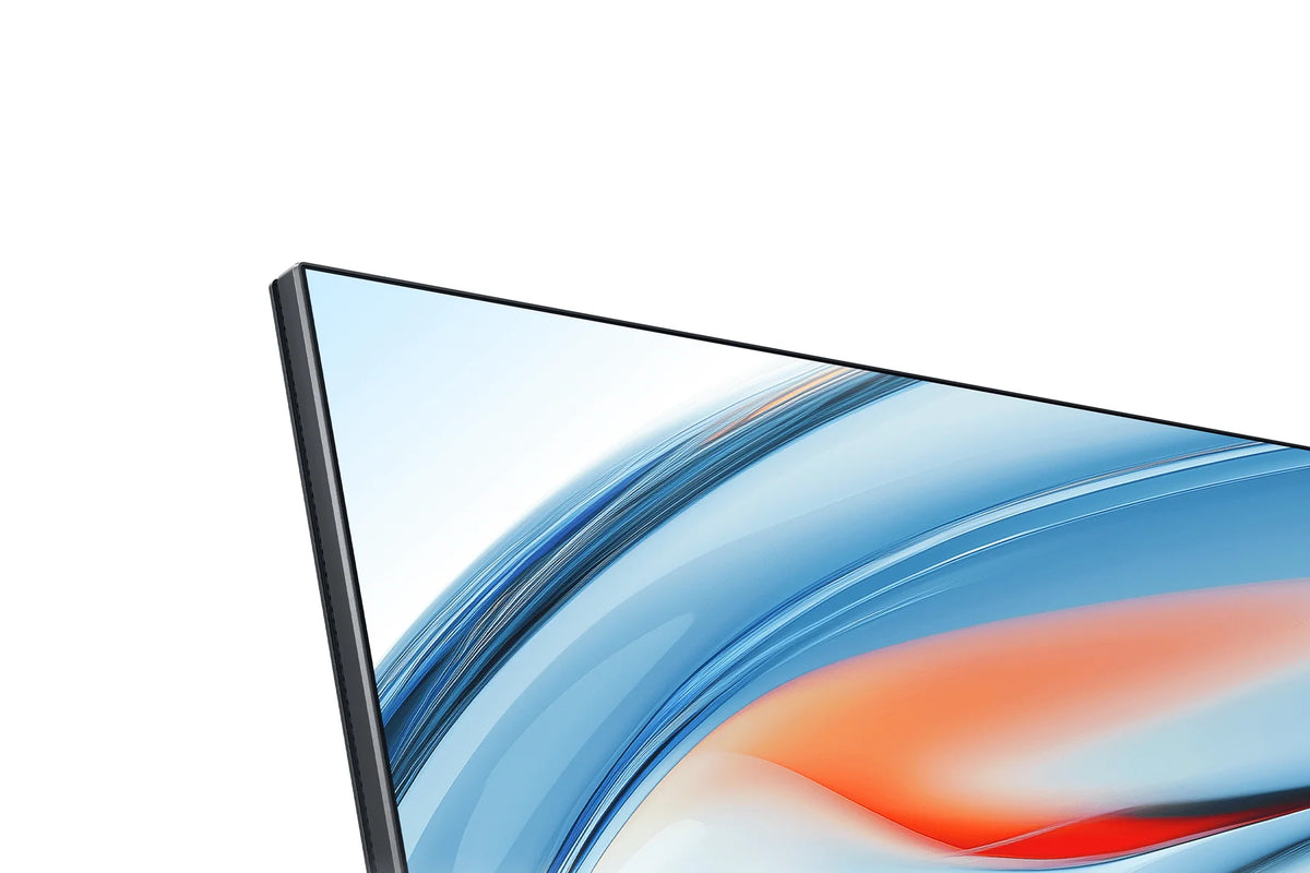 Hoek van de Xiaomi Monitor A27i 2026 met de smalle schermrand van dichtbij