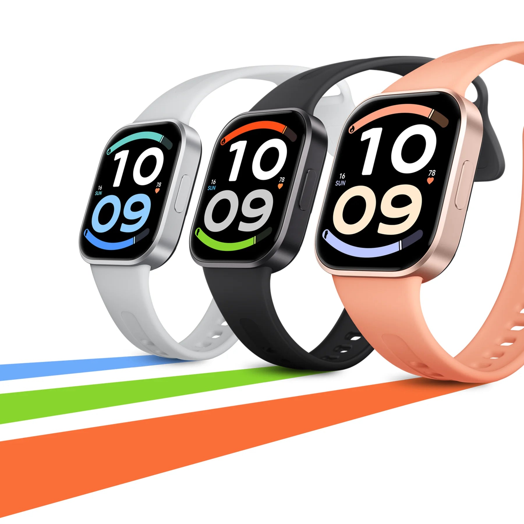 Xiaomi Redmi Watch 6 Active in de drie kleuren Matte Silver, Midnight Black en Sunset Orange