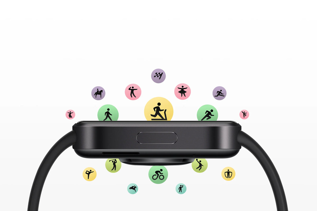 Sportmodi boven de zijkant van de Xiaomi Redmi Watch 6 Active