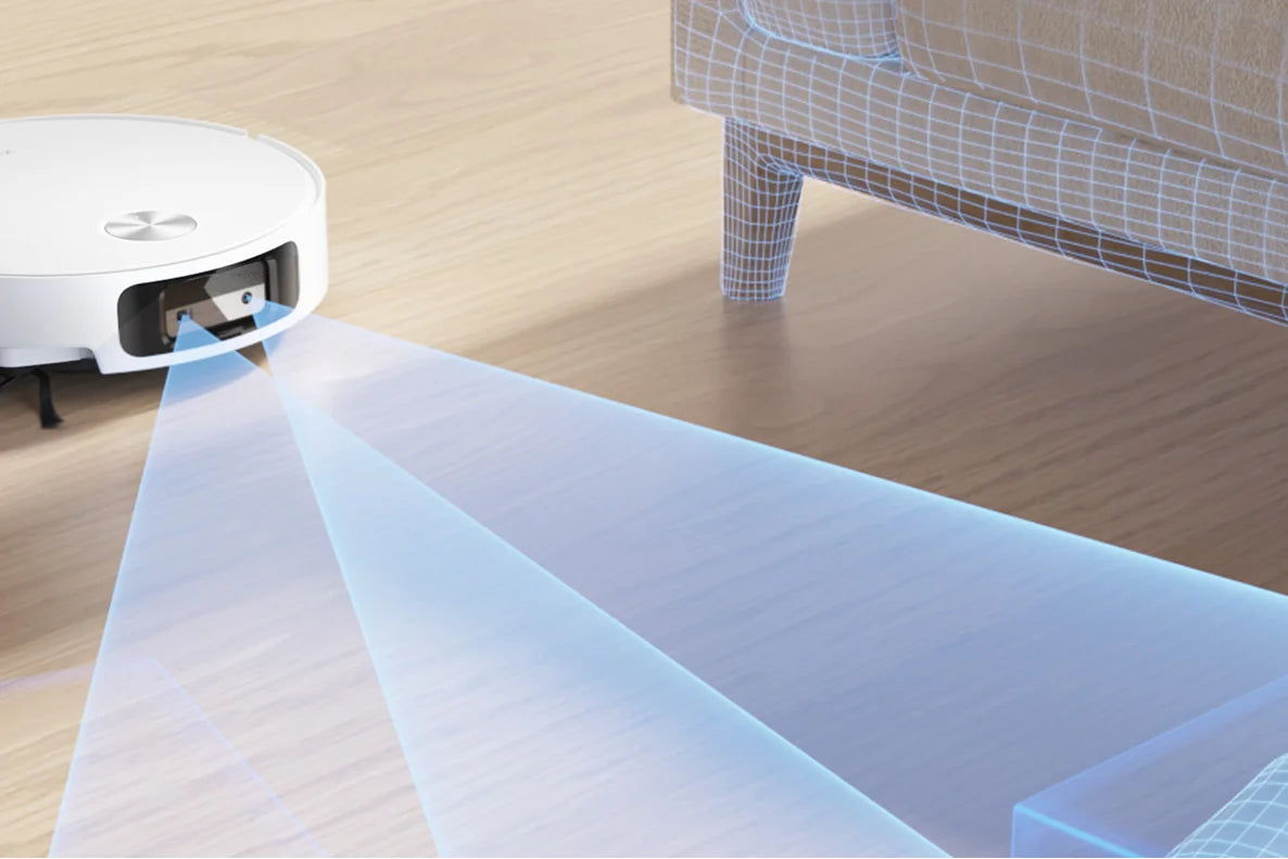 De camera van de Xiaomi Robot Vacuum 6 herkent obstakels op de vloer