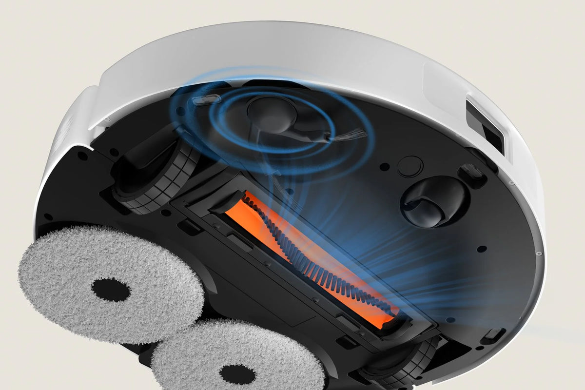 Twee draaiende dweilen onder de Xiaomi Robot Vacuum H50