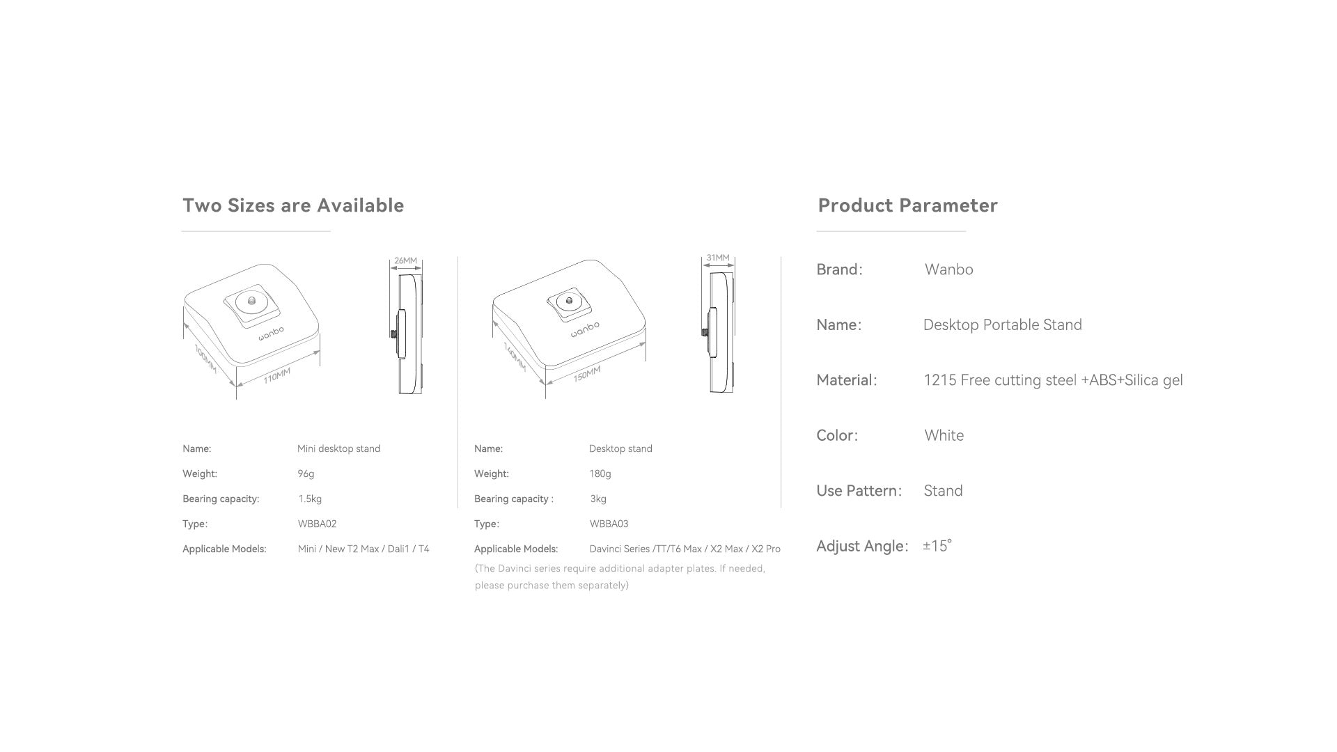 Support portable de bureau Xiaomi Wanbo